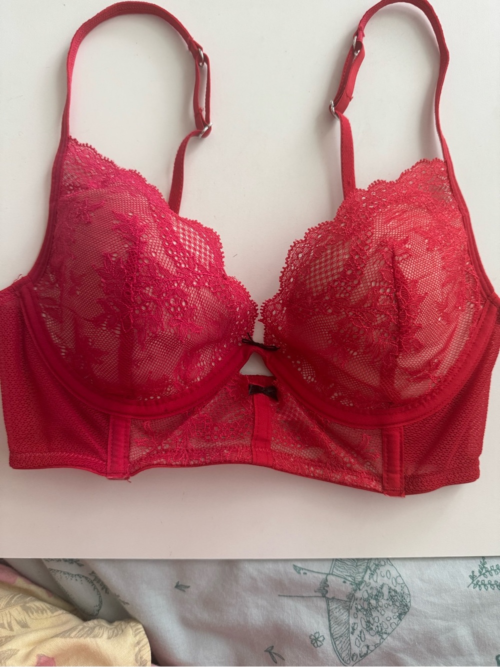 Betsey Johnson Lace Bra 32C – Red